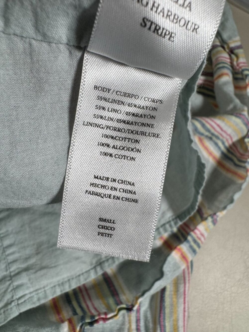 Rails Amelia Sage Harbour Stripe Tiered Midi Dress Linen Blend Size Small Green - Picture 7 of 16